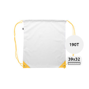 Sacca in RPET totalmente personalizzabile con lacci colorati da 190T 32×39cm