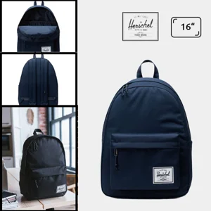 Zaino porta pc da 16" a marchio Herschel Classic in tessuto sostenibile con ampia tasca frontale e separata per le borracce