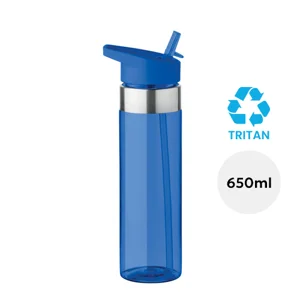 Borraccia in tritan da 650ml con cannuccia pieghevole