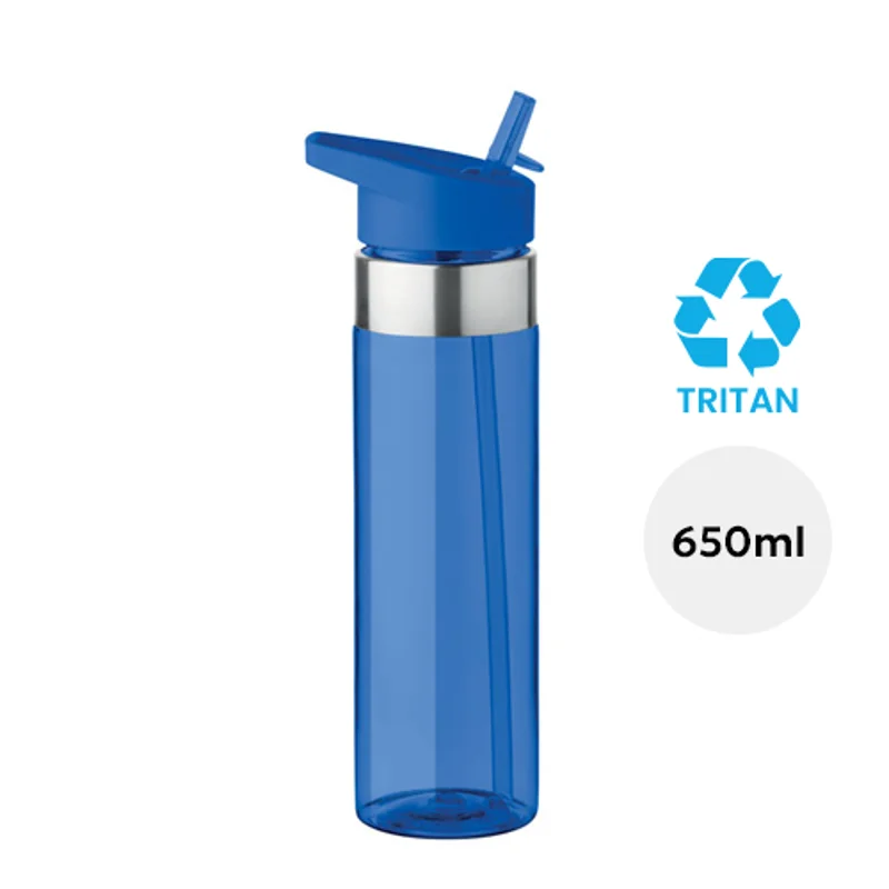 Borraccia in tritan da 650ml con cannuccia pieghevole