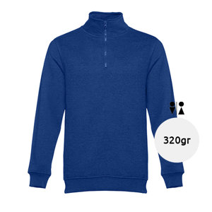 Felpa da adulto unisex colori assortiti con collo e cerniera 1/4 in cotone e poliestere 320gr