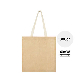Shopper in juta da 7L con manici in cotone intrecciato da 300gr 38x40cm