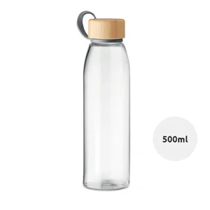Borraccia in vetro da 500 ml con tappo in bambù e laccetto