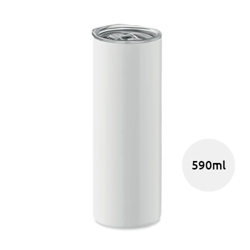 Bicchiere termico in acciaio inox a doppio strato con rivestimento per stampa sublimatica 590ml
