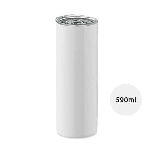 Bicchiere termico in acciaio inox a doppio strato con rivestimento per stampa sublimatica 590ml