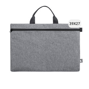 Borsa porta documenti in RPET con maniglia per il trasporto e chiusura a zip 39x4x27cm