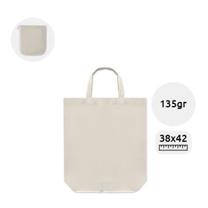 Shopper in cotone richiudibile con zip da 135gr 38x12x42cm