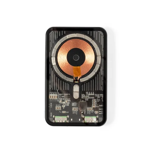 Power Bank con design trasparente e magnetico con ricarica rapida da 15W capacità da 5000mAh 