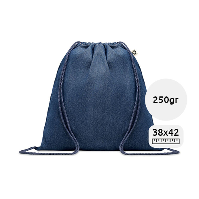 Sacca in denim riciclato e cotone da 250gr 38x42cm