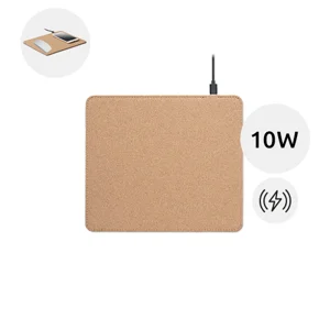 Tappetino mouse con caricatore wireless e supporto per il telefono in sughero 230x200mm