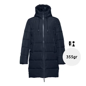 Parka trapuntato unisex con cappuccio e polsini elasticizzati in poliestere