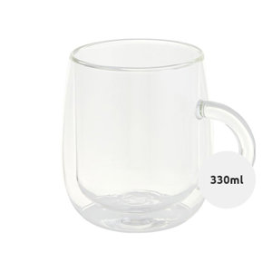 Tazza in vetro borosilicato a doppia parete 330ml