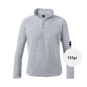 Felpa da uomo colori assortiti con collo alto e cerniera corta in micropile 155gr