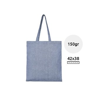 Shopper in cotone riciclato disponibile in vari colori con manici lunghi da 150gr 38x42cm