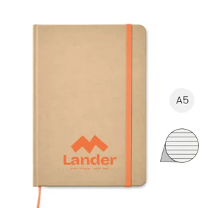 Block notes A5 in carta riciclata e 160 pagine a righe