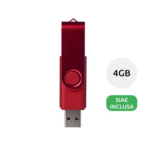 Chiavetta USB in plastica e alluminio con apertura girevole colorata da 4GB