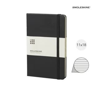 Block note Moleskine con copertina rigida e fogli a righe color avorio 11.5x18cm