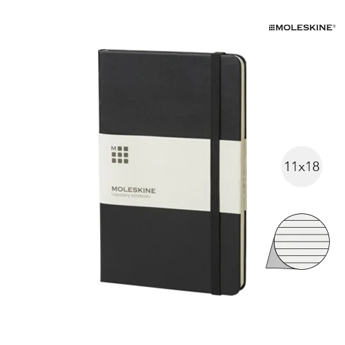 Block note Moleskine con copertina rigida e fogli a righe color avorio 11.5x18cm