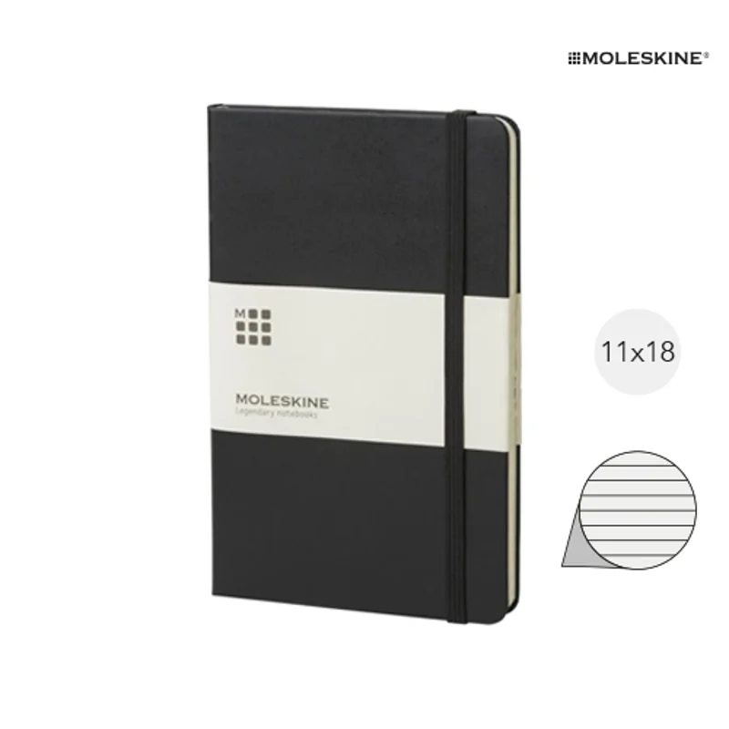 Block note Moleskine con copertina rigida e fogli a righe color avorio 11.5x18cm