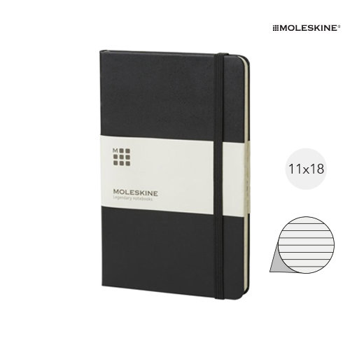 Block note Moleskine con copertina rigida e fogli a righe color avorio 11.5x18cm