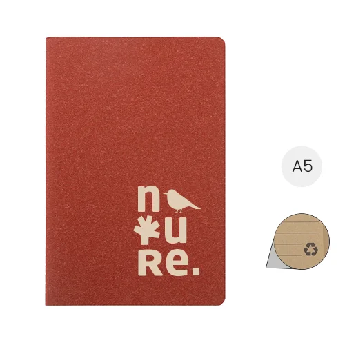 Block notes A5 in carta riciclata e 60 pagine a righe in carta kraft