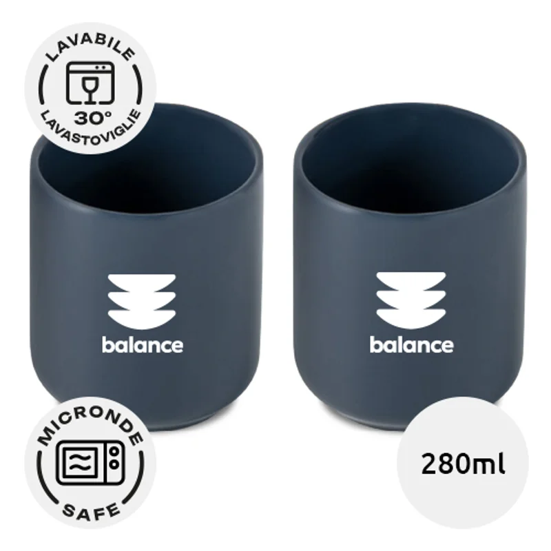 Set di due tazze in ceramica finitura opaca da 280ml