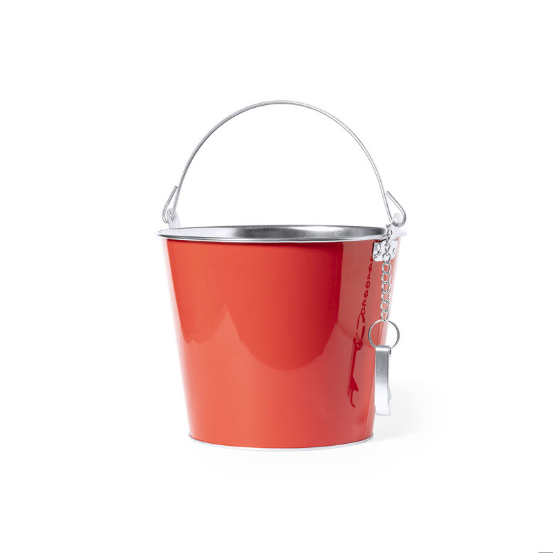 Secchiello da birra in metalloda 6l con interno ed esterno zincato e apribottiglie in alluminio