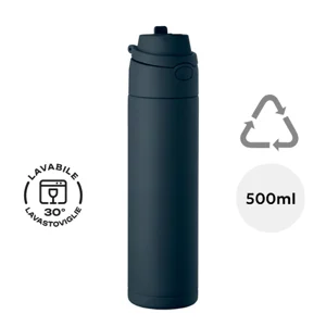 Borraccia in acciaio inox riciclato con beccuccio e manico da 500ml