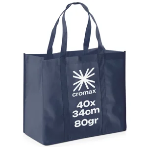 Shopper a soffietto in TNT con manici corti da 80gr 40x34x20cm