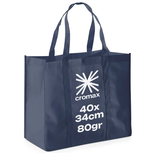Shopper a soffietto in TNT con manici corti da 80gr 40x34x20cm