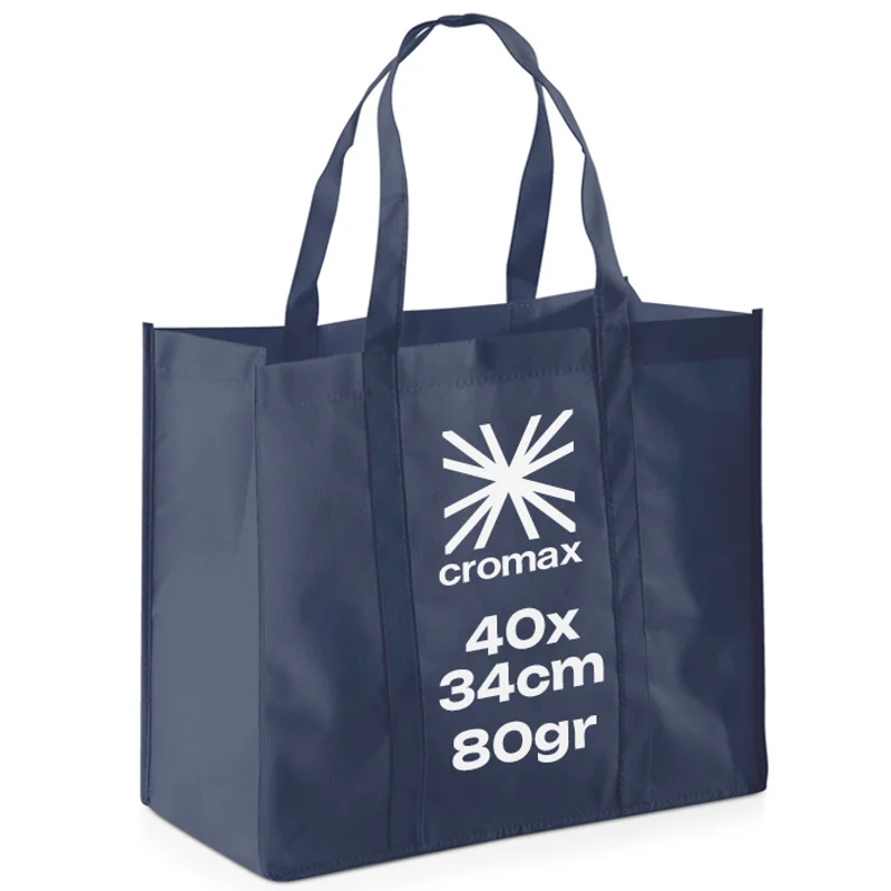 Shopper a soffietto in TNT con manici corti da 80gr 40x34x20cm