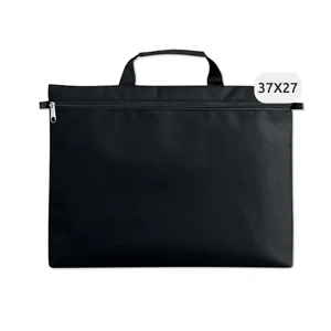 Borsa porta documenti in poliestere 600D con chiusura zip 37x3.5x27.5cm