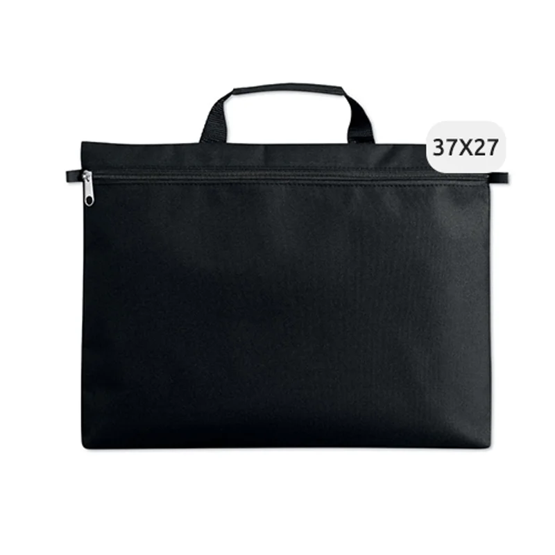 Borsa porta documenti in poliestere 600D con chiusura zip 37x3.5x27.5cm