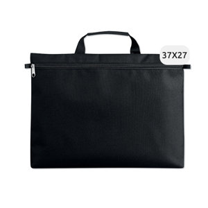 Borsa porta documenti in poliestere 600D con chiusura zip 37x3.5x27.5cm