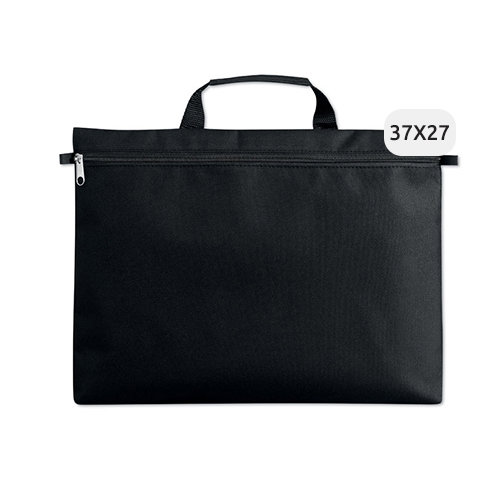 Borsa porta documenti in poliestere 600D con chiusura zip 37x3.5x27.5cm