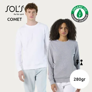 Felpa SOL'S COMET unisex in cotone organico e poliestere riciclato a girocollo da 280gr