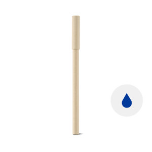 Penna a sfera in carta kraft e interno in carta riciclata con cappuccio e refill blu