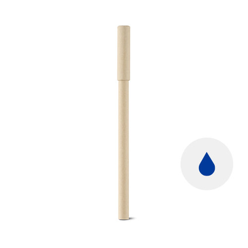 Penna a sfera in carta kraft e interno in carta riciclata con cappuccio e refill blu