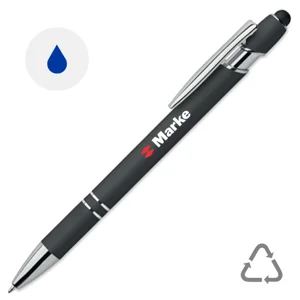 Penna a sfera touch in alluminio riciclato refill blu