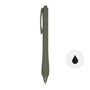 Penna a sfera in ABS riciclato fusto gommato e impugnatura in TPR refill nero