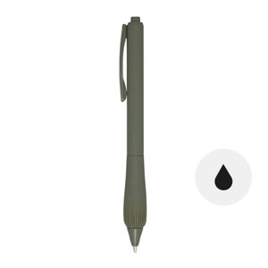 Penna a sfera in ABS riciclato fusto gommato e impugnatura in TPR refill nero