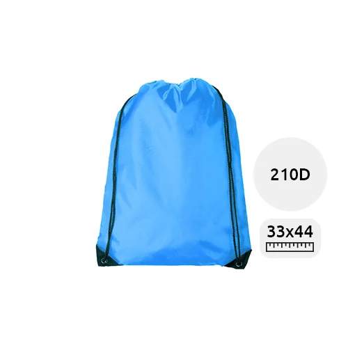 Sacca in poliestere in diverse colorazioni con chiusura a coulisse da 210D 33x44cm