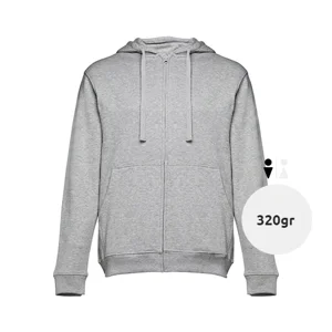 Felpa da uomo colori assortiti con cappuccio e cerniera in cotone e poliestere 320gr