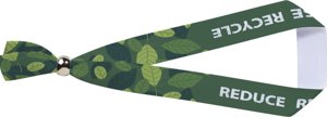 Braccialetto da festival in RPET con chiusura rimovibile in metallo personalizzabile su un lato 330x15mm