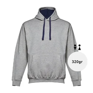 Felpa da adulto unisex colori assortiti con cappuccio e tasca a marsupio in cotone e poliestere 320gr