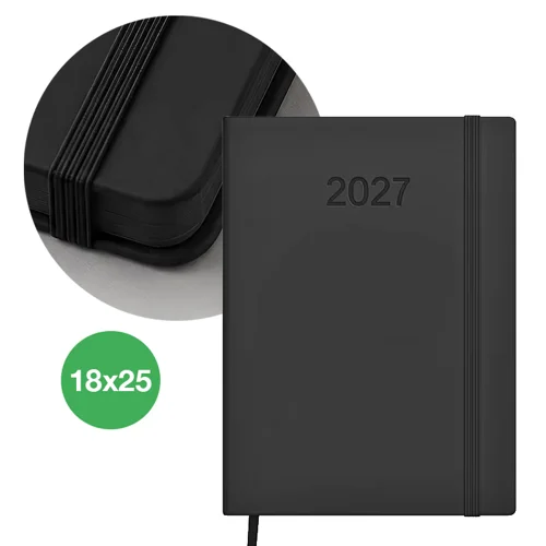 Agenda settimanale 2027 copertina rigida in PU e bordo pagine colorato 18x25