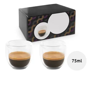 Set in vetro da 2 tazzine da caffè 75ml
