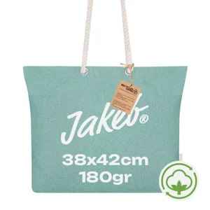 Shopper in cotone riciclato e manici in corda da 220gr 55x39x15cm 