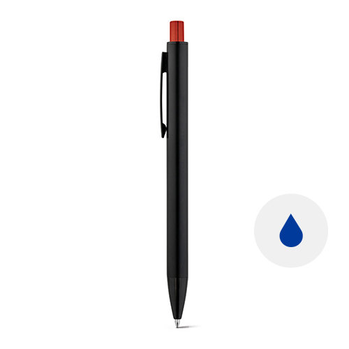 Penna a sfera in alluminio finitura matt perfetta per incisione a laser con meccanismo a scatto e refill blu