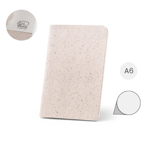 Block note A6 con copertina flessibile in materia organica degli elefanti e 52 pagine lisce prodotte con scarti di cotone